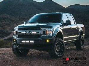 Ford F-150 LED Light Bar Grille Mount - Black Powdercoat - 6" Ford F-150 LED Light Bar Grille Mount - Black Powdercoat - 6"